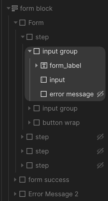 input group in each form step