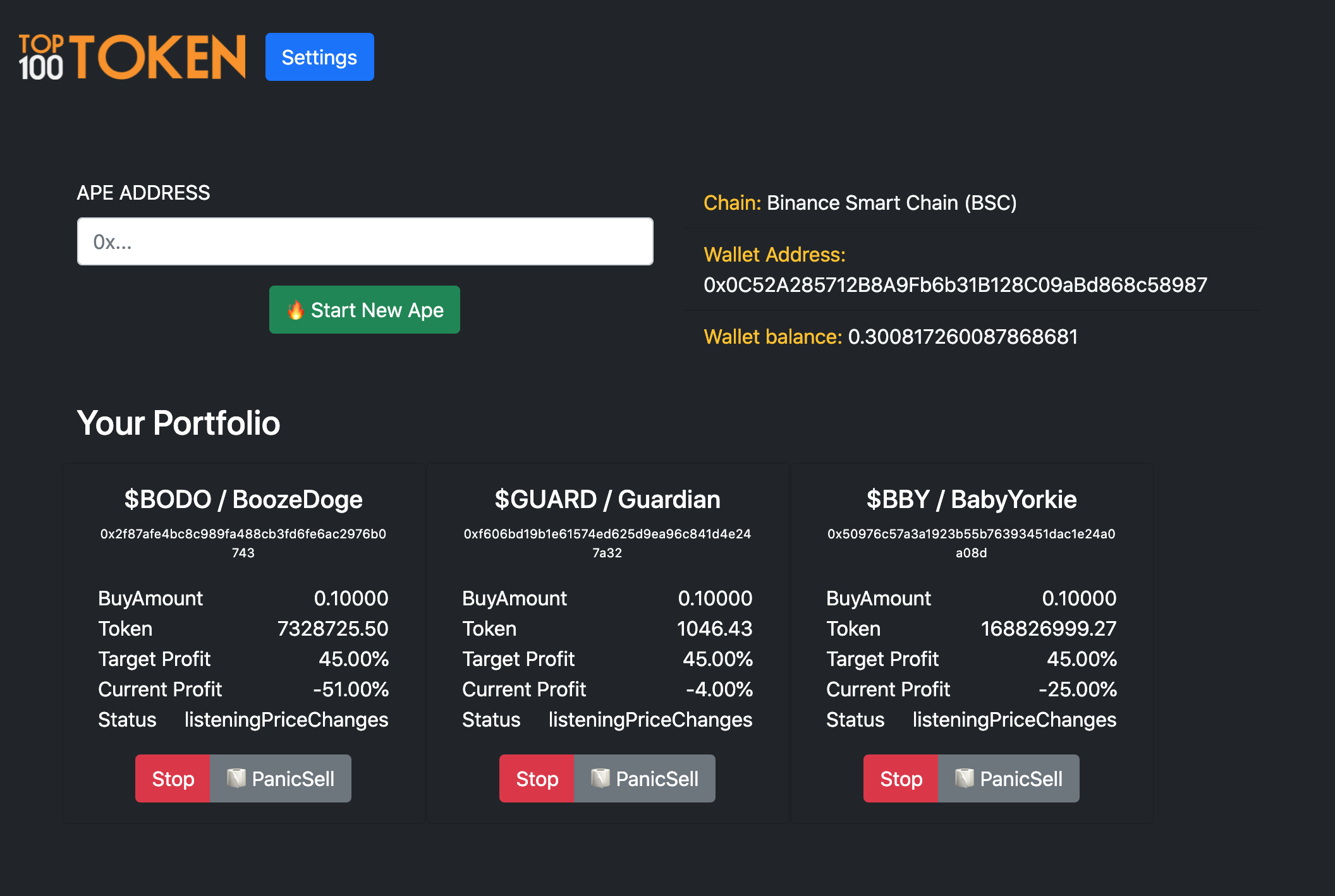 top100token bot UI 1