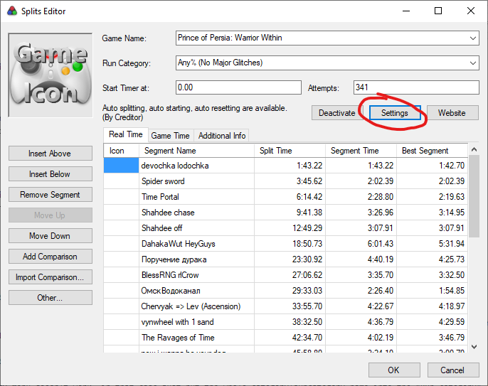 split settings window