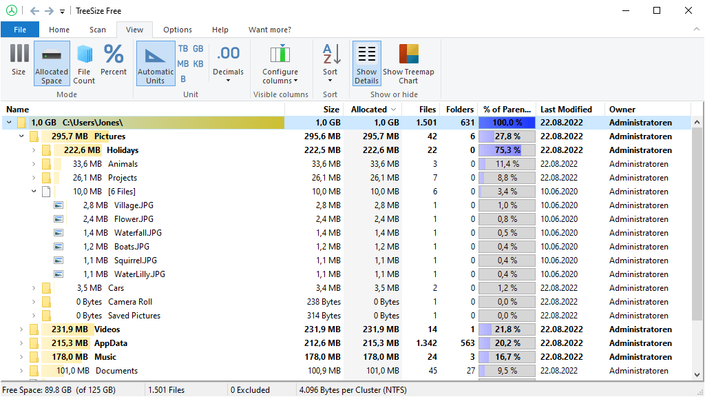 TreeSize Free Screenhot