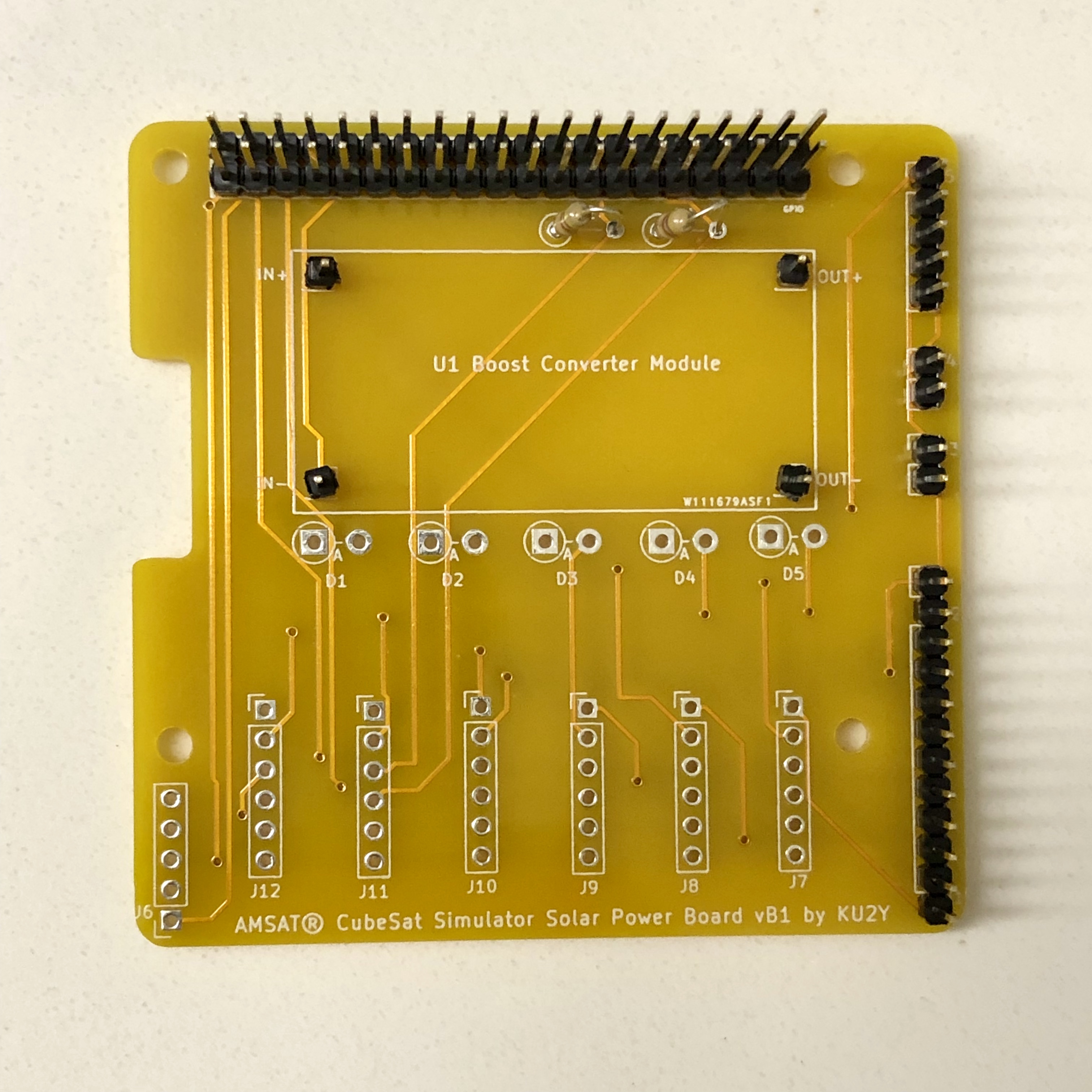 PCB with U1 headers installed