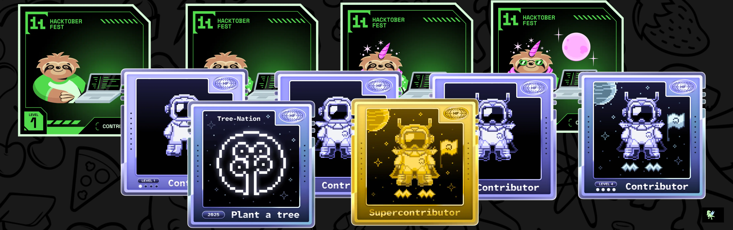 An image of @rxmetallica's Holopin badges, which is a link to view their full Holopin profile