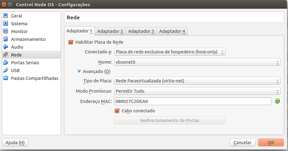 Configurando Adaptador 1