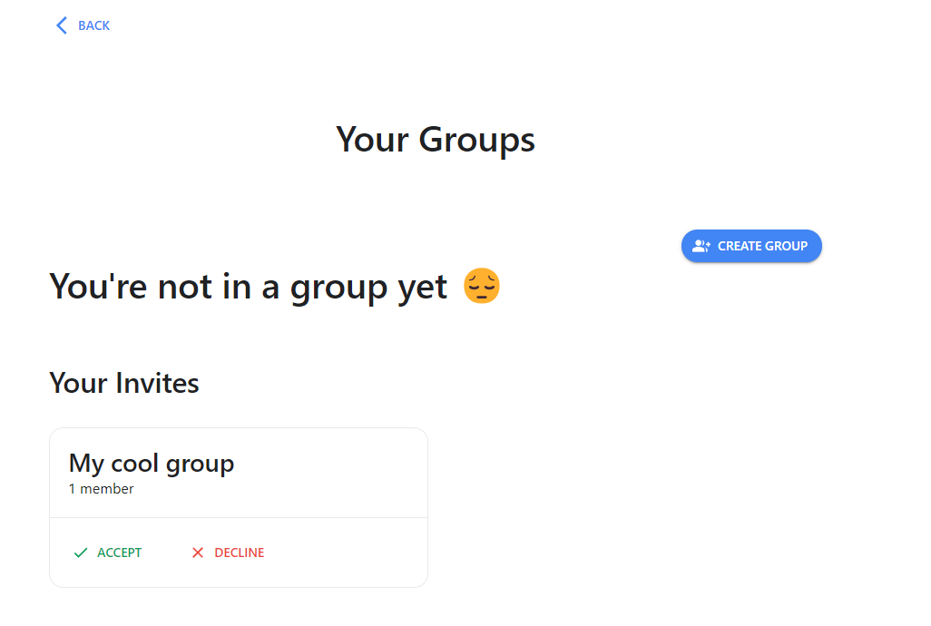 Pending group invite