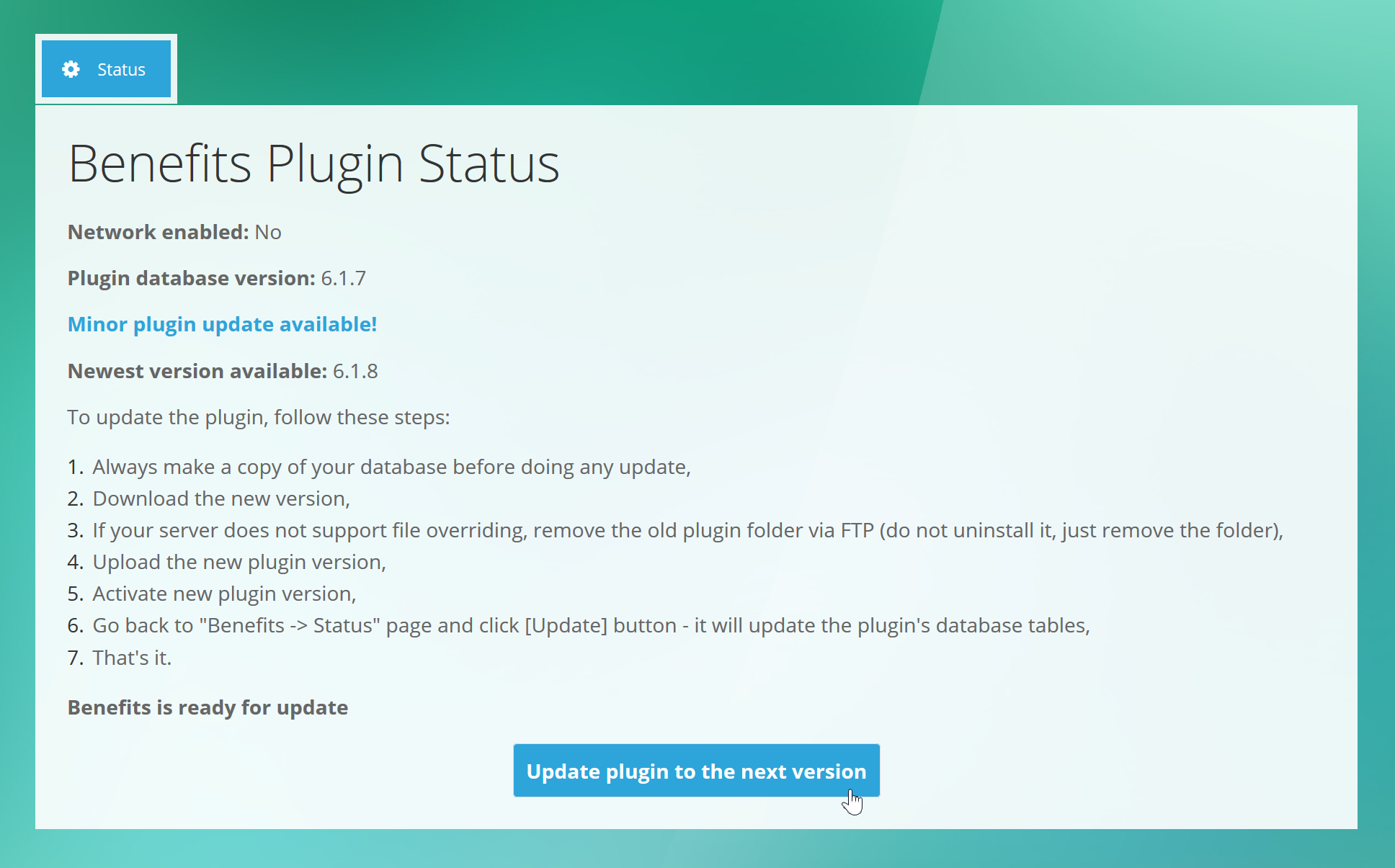 6. Benefits - Admin Plugin Updating