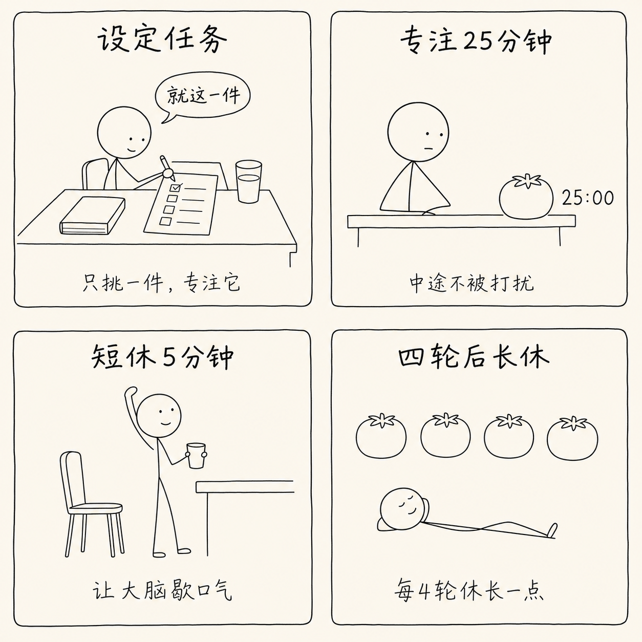 1 极简黑白线条讲解漫画