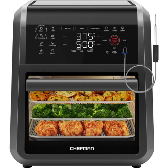 chefman-exactemp-12-quart-5-in-1-air-fryer-with-integrated-smart-thermometer-28-presets-black-new-1