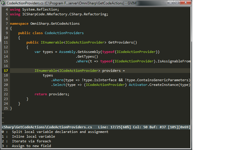 Code Actions screenshot