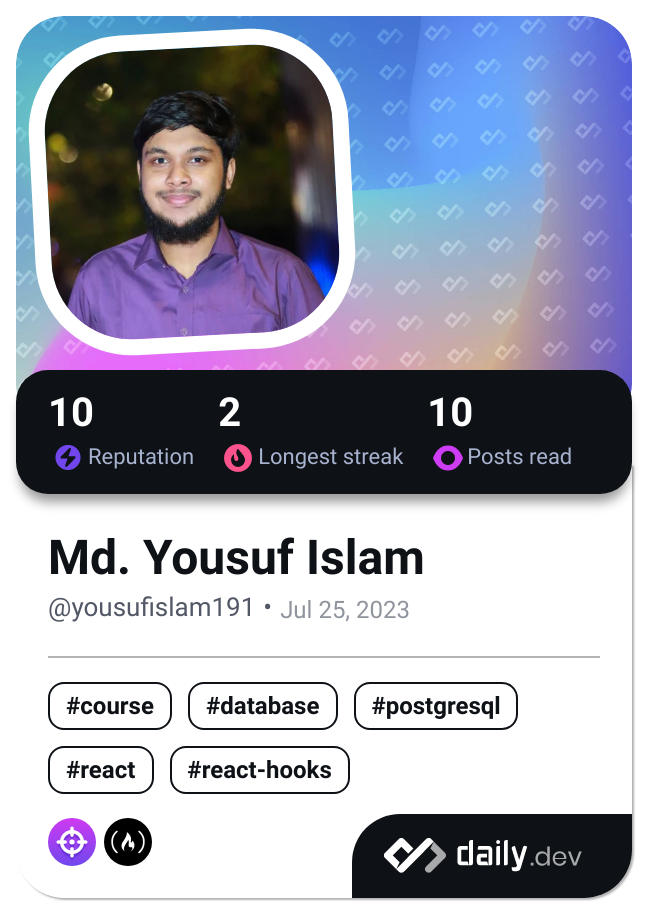 Md. Yousuf Islam's Dev Card