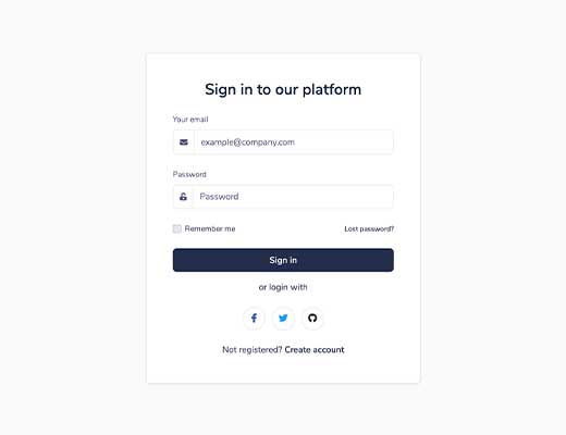 Login page