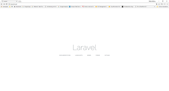 Resultado de imagem para tela inicial do laravel