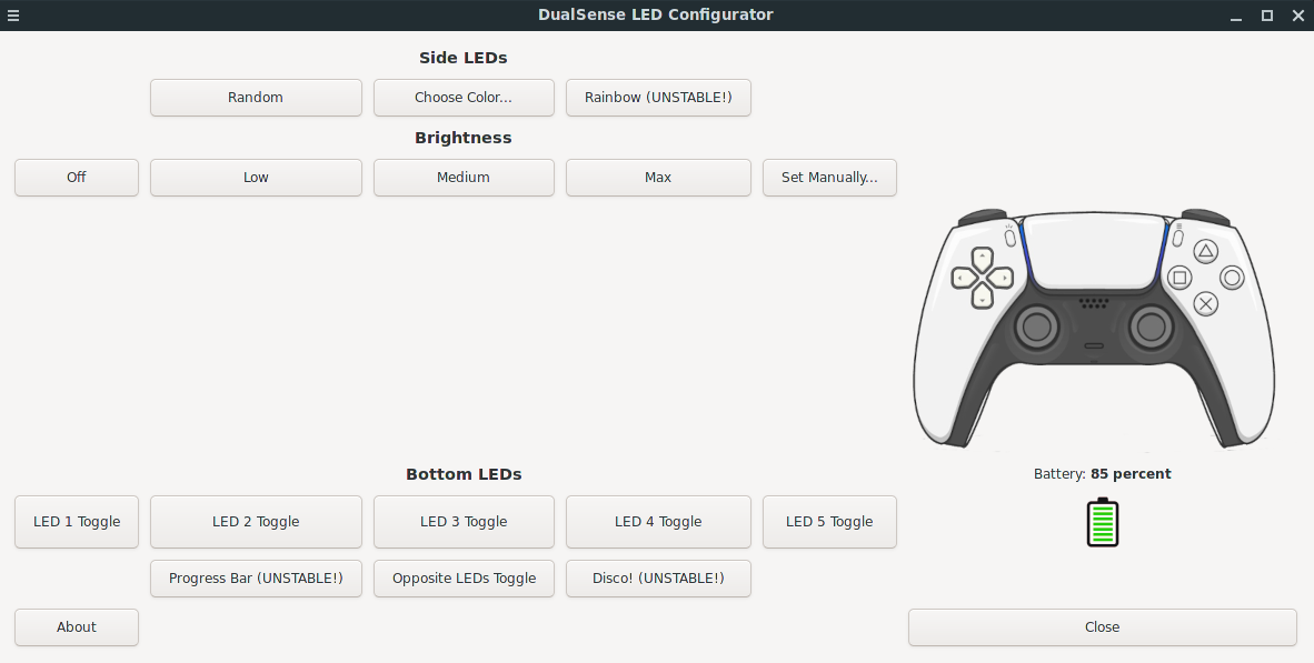 DS LED Config Screenshot