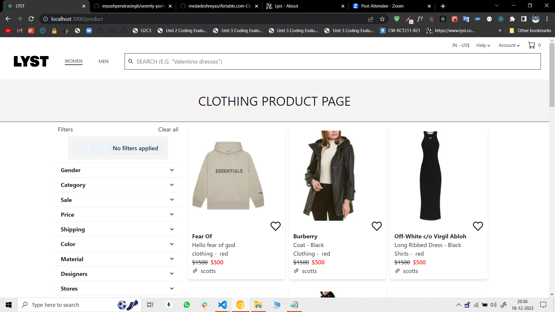 product page