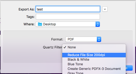 Apple Preview, export PDF