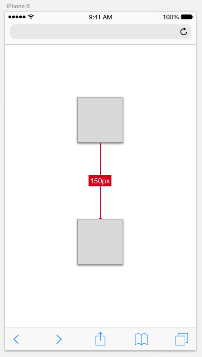 Spacing measurement with updated color.