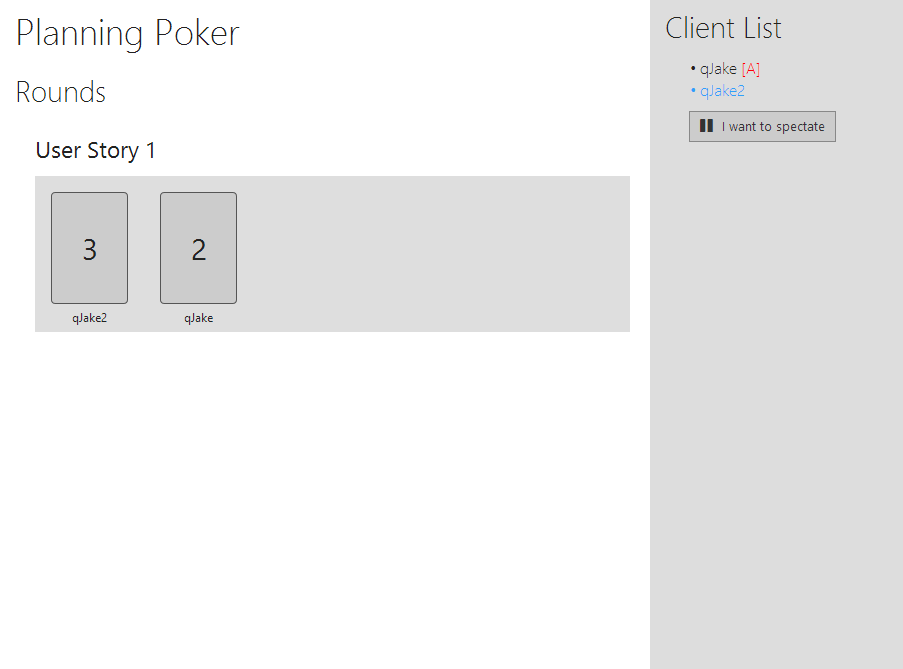 Planning Poker Screenshot