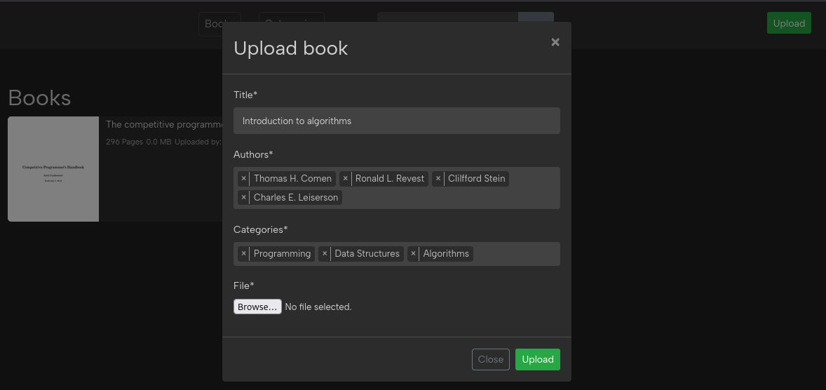 Upload Feature Screenshot