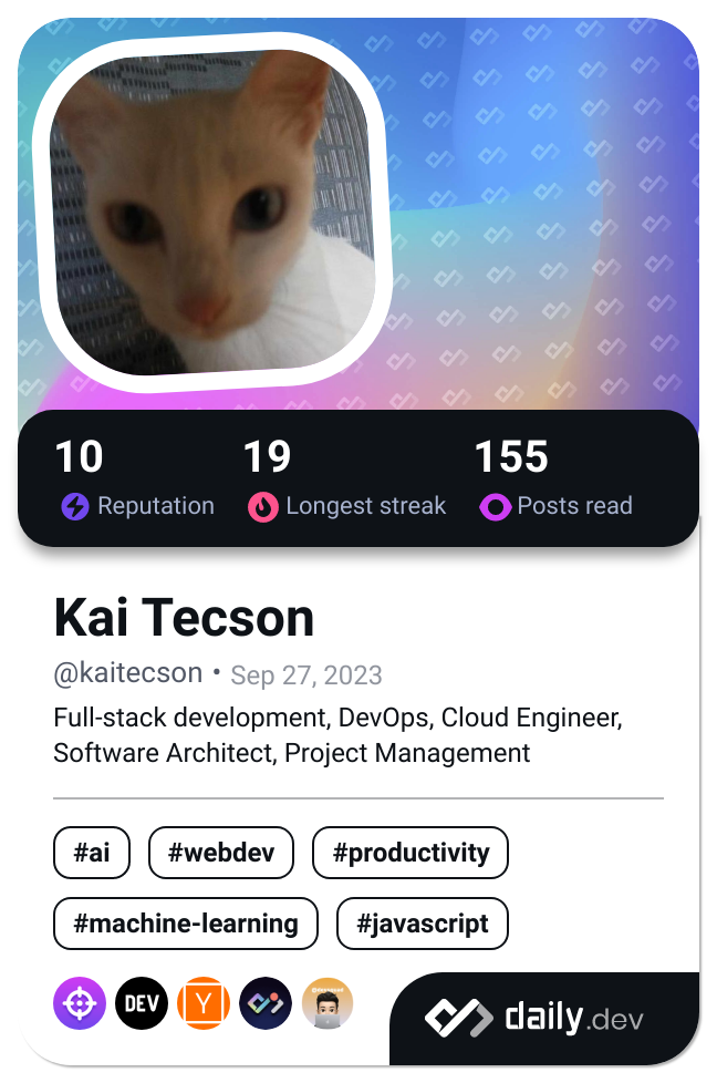 Kai Tecson's Dev Card