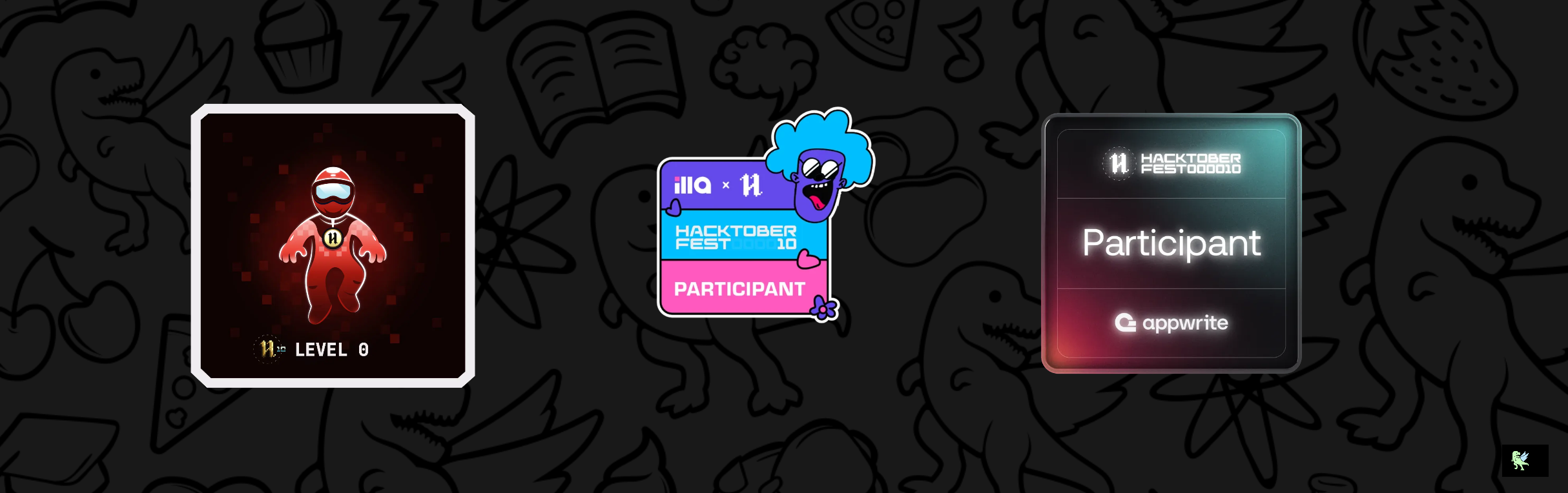 An image of @cxdersoham's Holopin badges, which is a link to view their full Holopin profile