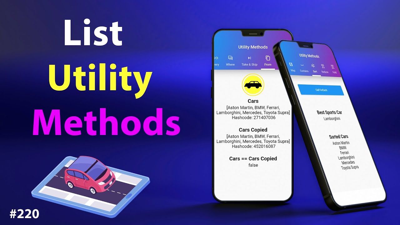 Flutter Tutorial - List Utility Methods YouTube video