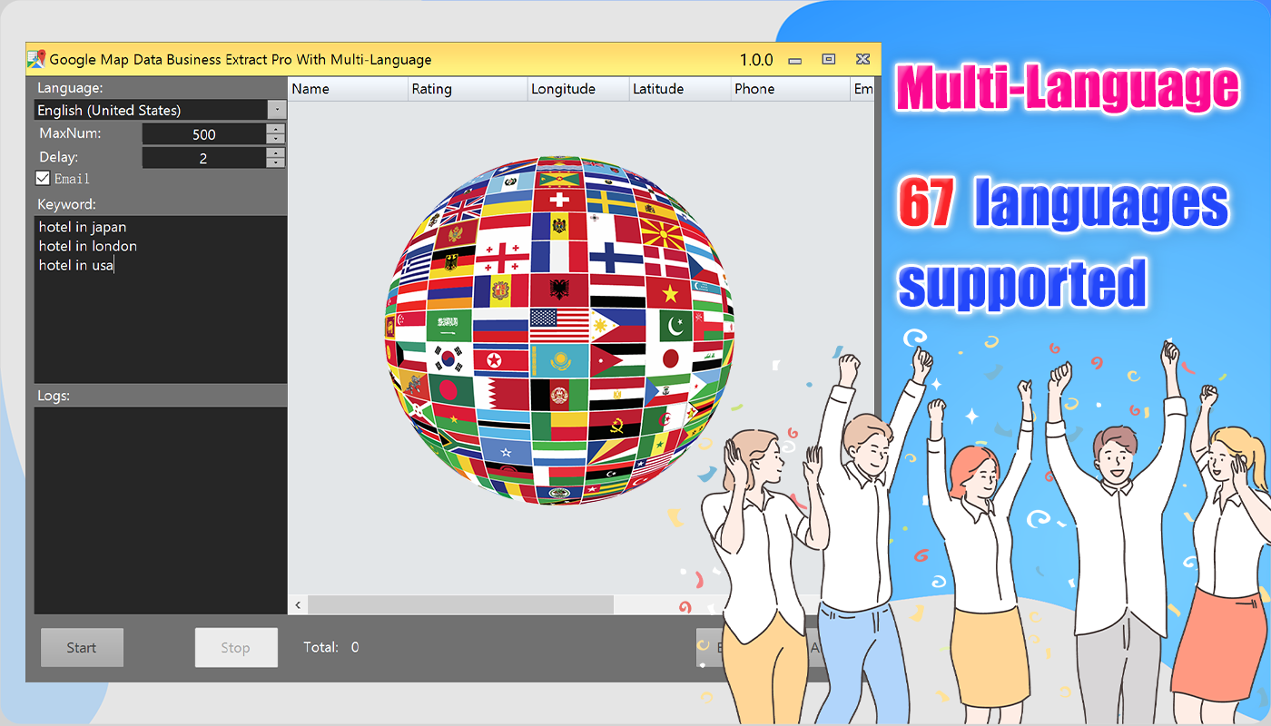 Google Map Business Extractor App with Multi-Language