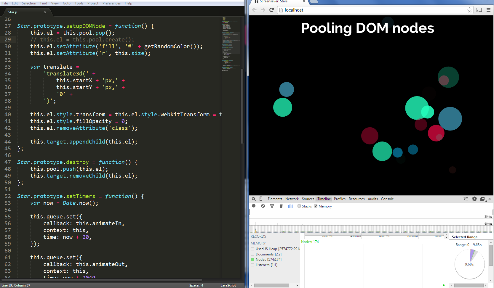 Pooling DOM nodes