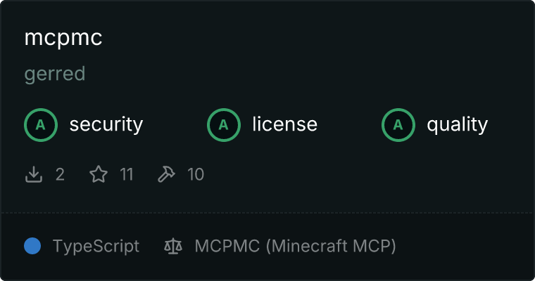 MCPMC (Minecraft) MCP server