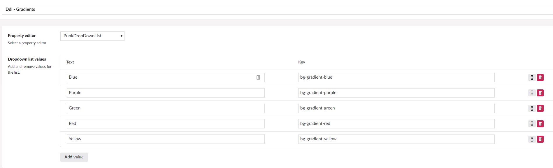 DataType setup