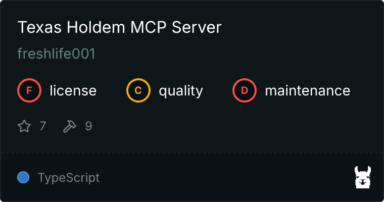 Texas Holdem Server MCP server