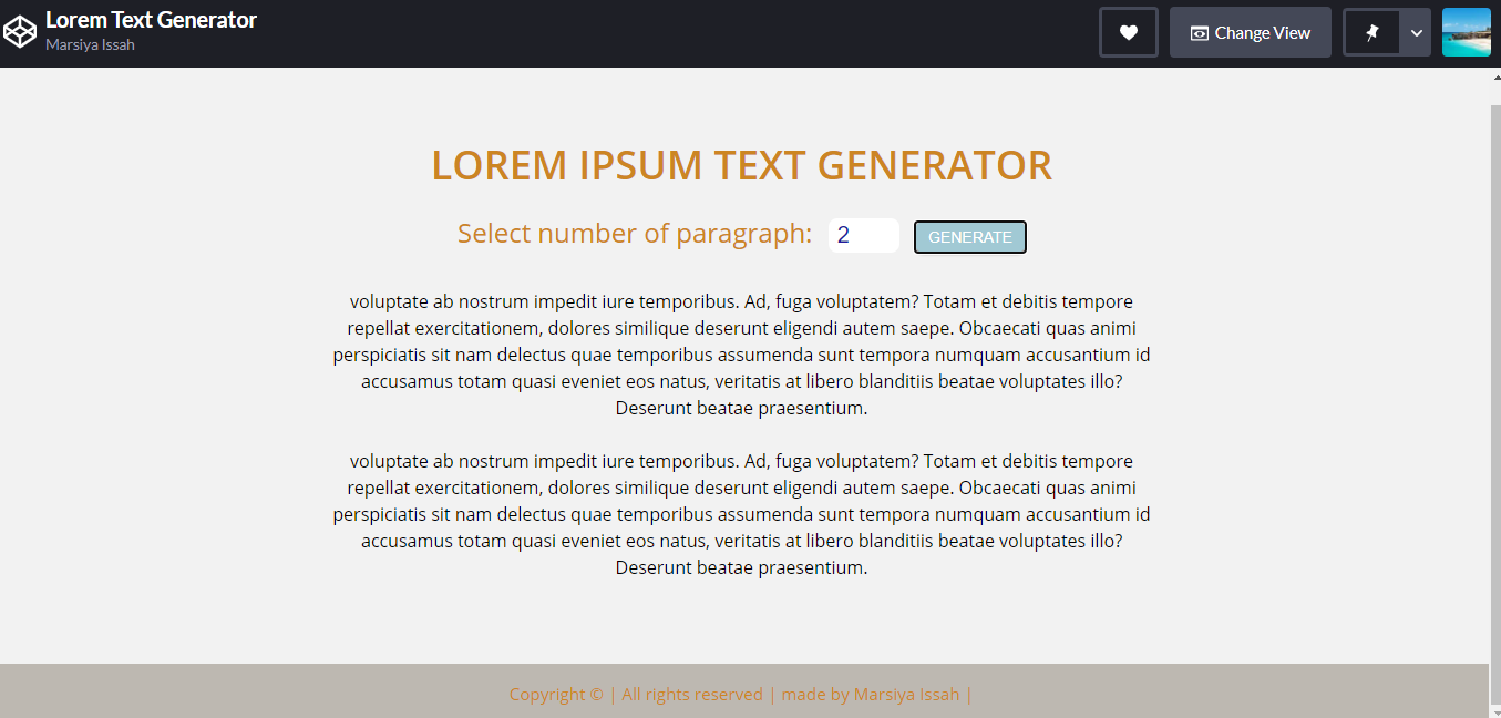 Lorem Text Generator