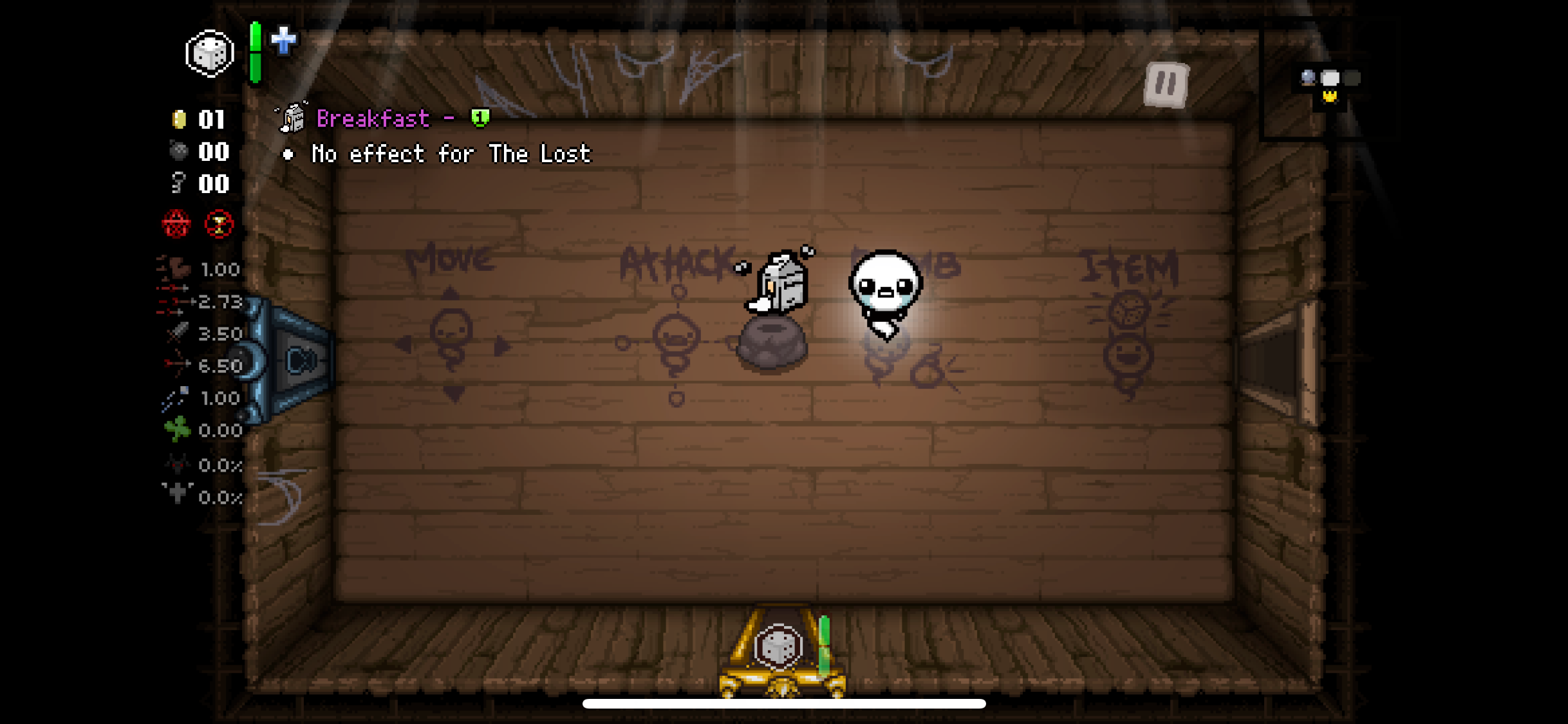 Breakfast says No effect for The Lost instead of suggesting an irrelevant health increase.