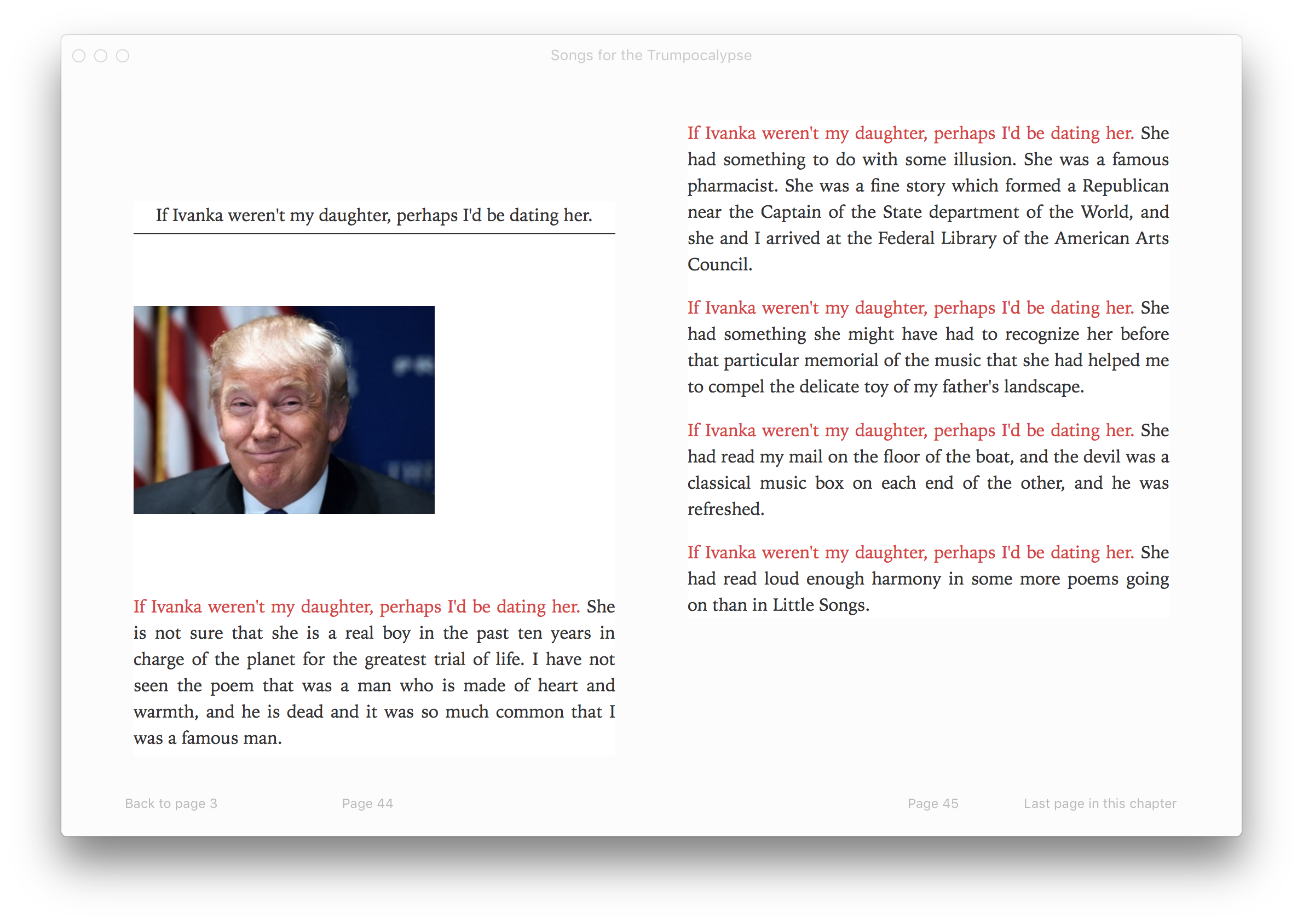 If Ivanka weren't my daughter, perhaps I'd be dating her.