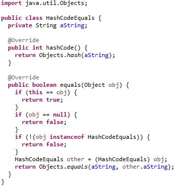 hashcode equals generation