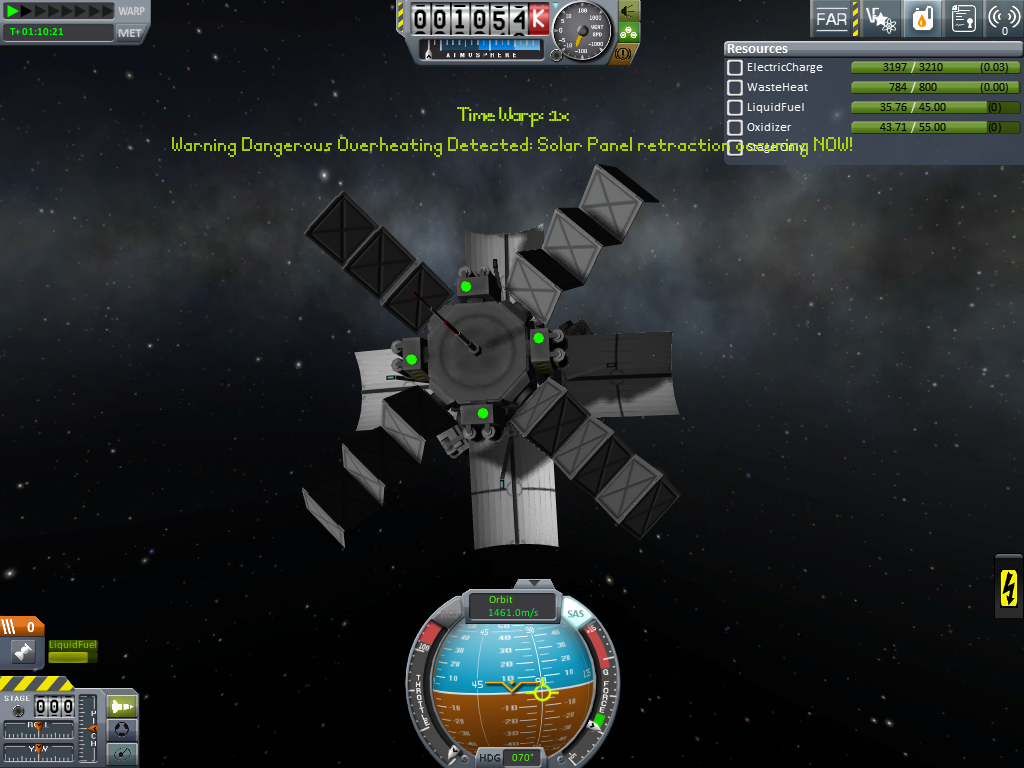 Probe with solar panels overheating and retracting