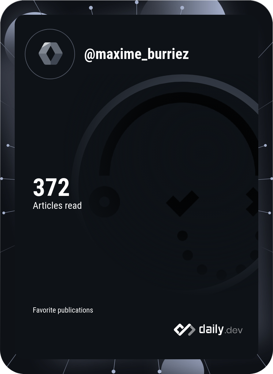 Maxime Burriez's Dev Card