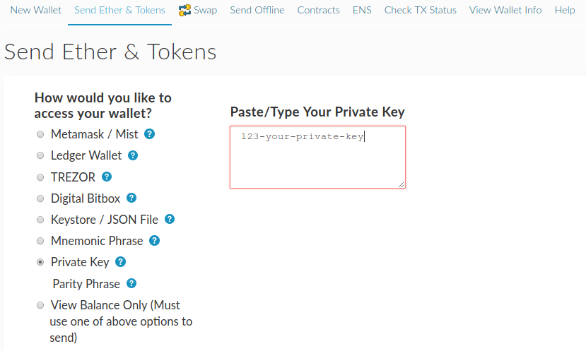 Login with private key