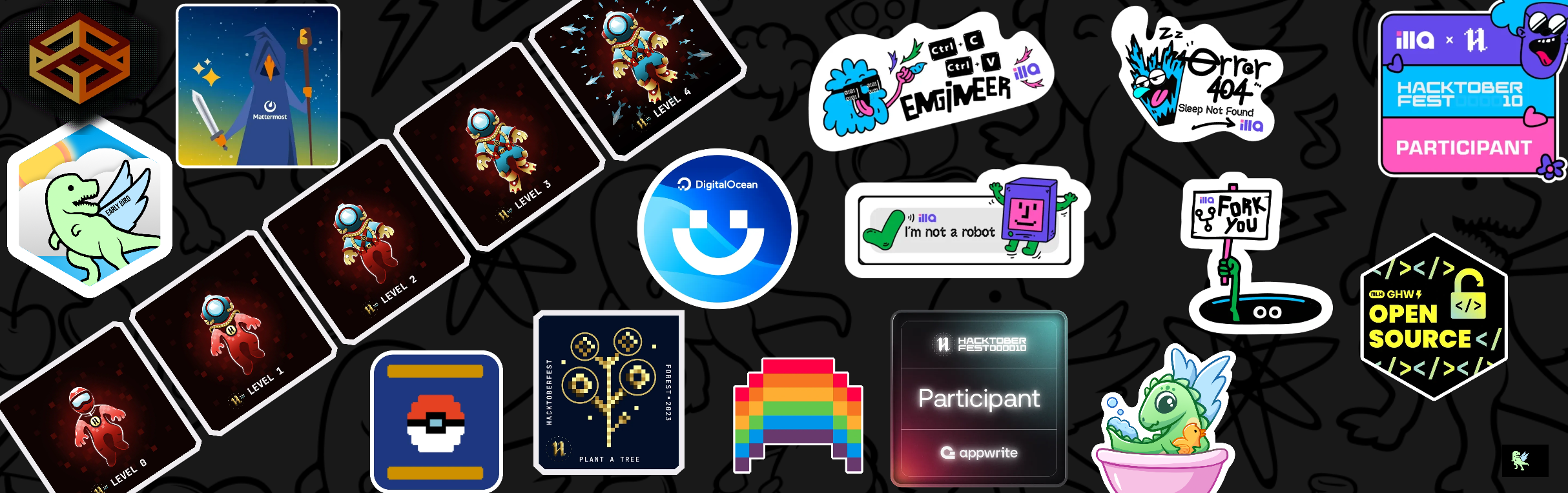 An image of @dipak01's Holopin badges, which is a link to view their full Holopin profile