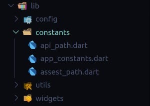 App Constants folder & files structure