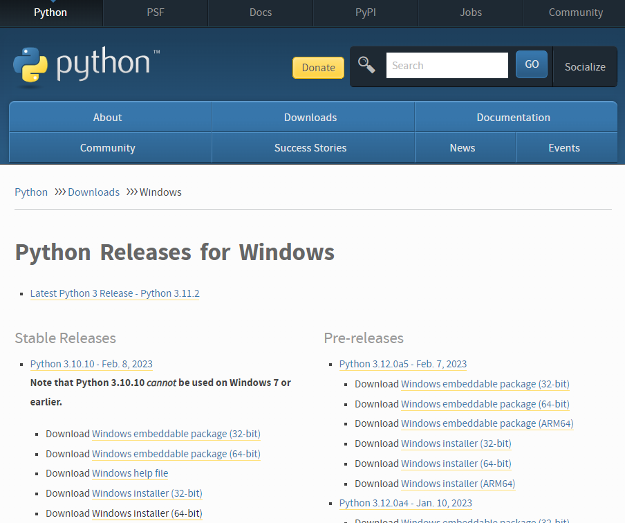 python-download-page-windows