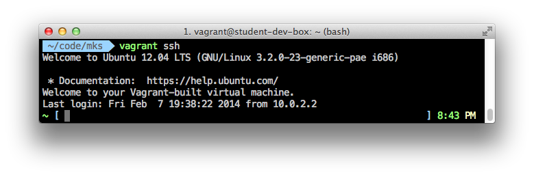 vagrant ssh