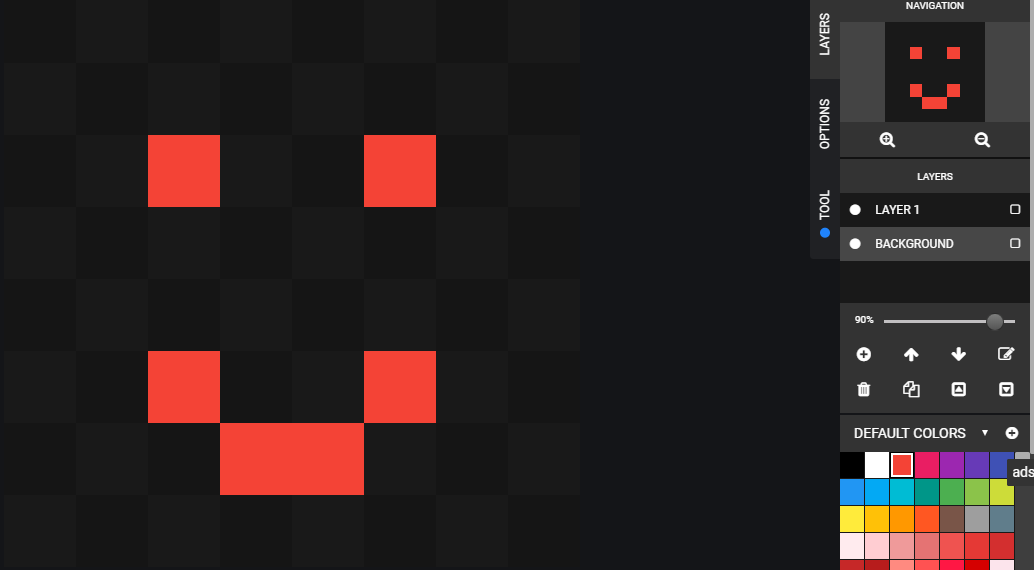 An 8x8 image created in Pixilart