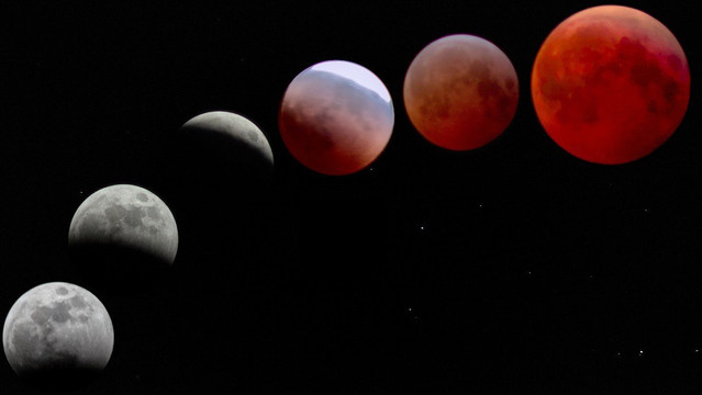 Capturing the celestial spectacle of the Blood Moon Eclipse, a cosmic dance b...