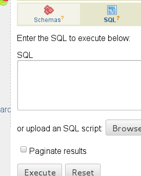 phpPgAdmin SQL tab Paginate results