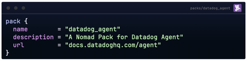 Nomad Pack: Datadog Agent