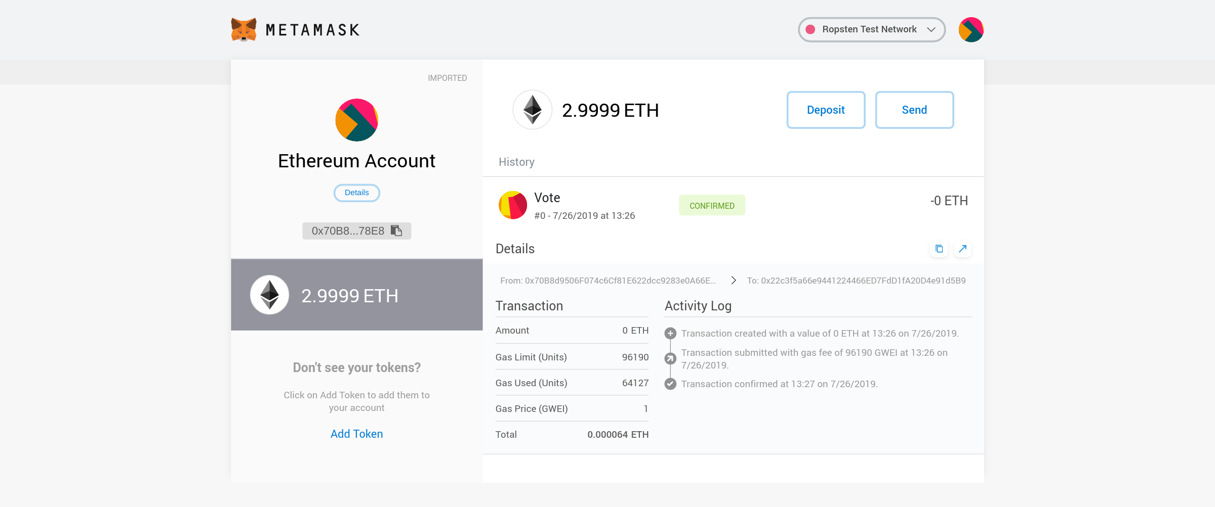 Ethereum Account updated