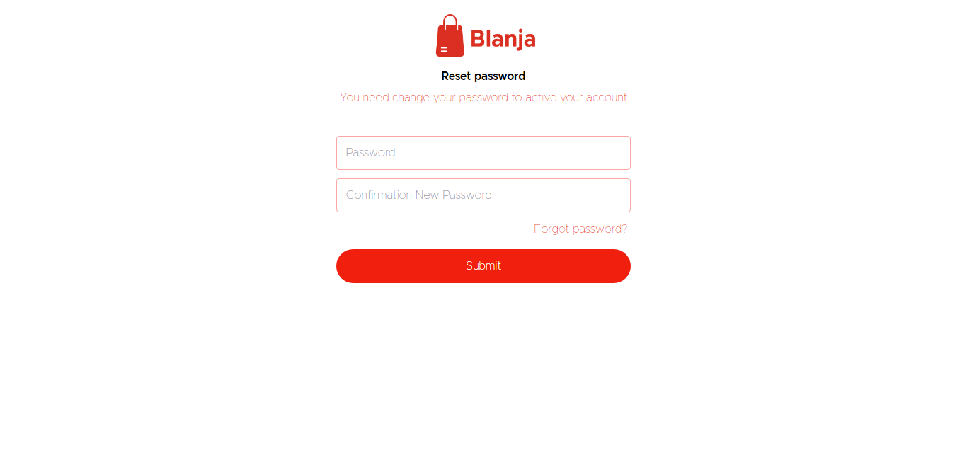 Reset Password Page