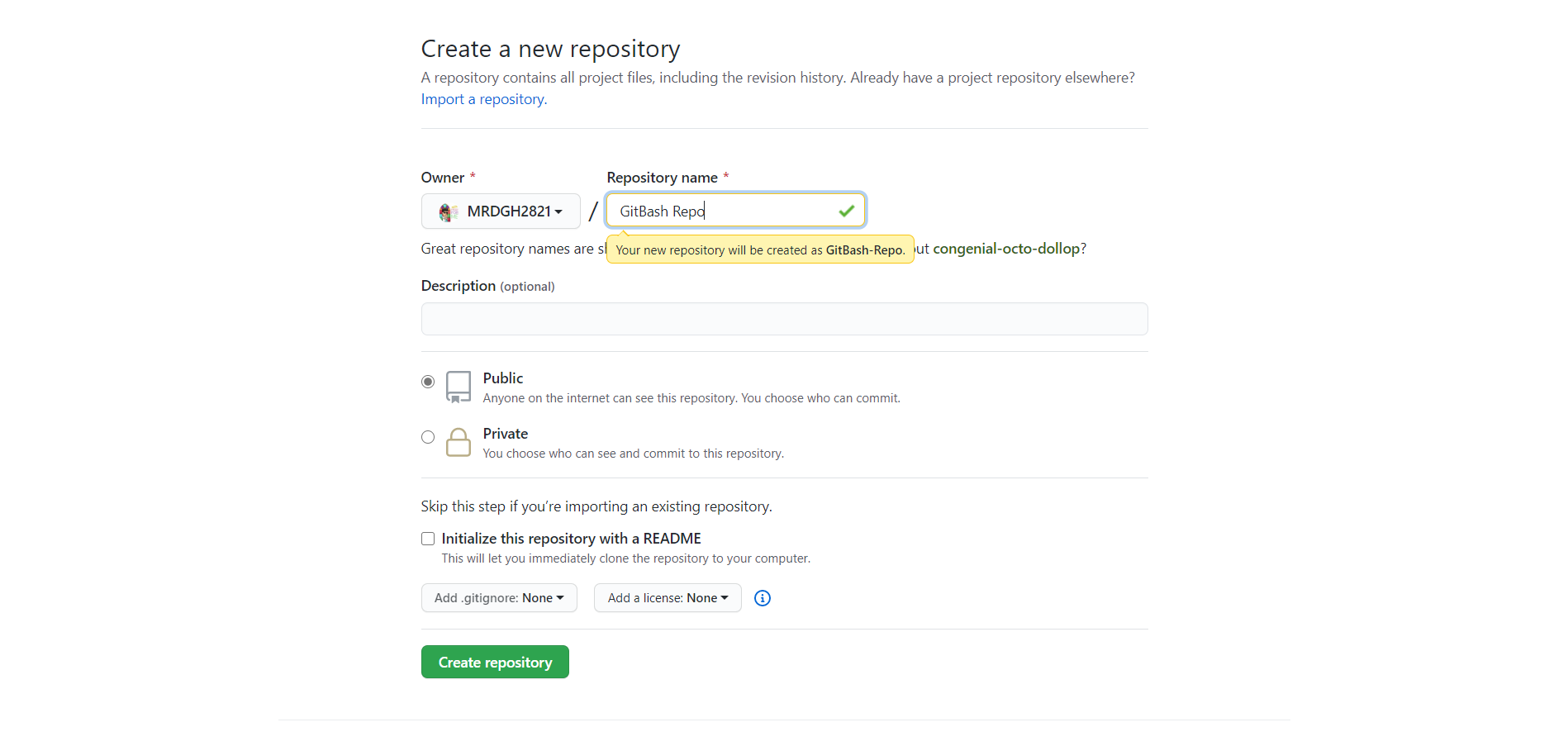 Creating Remote Repository