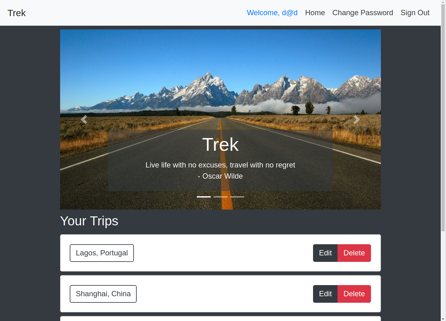 Trips Page