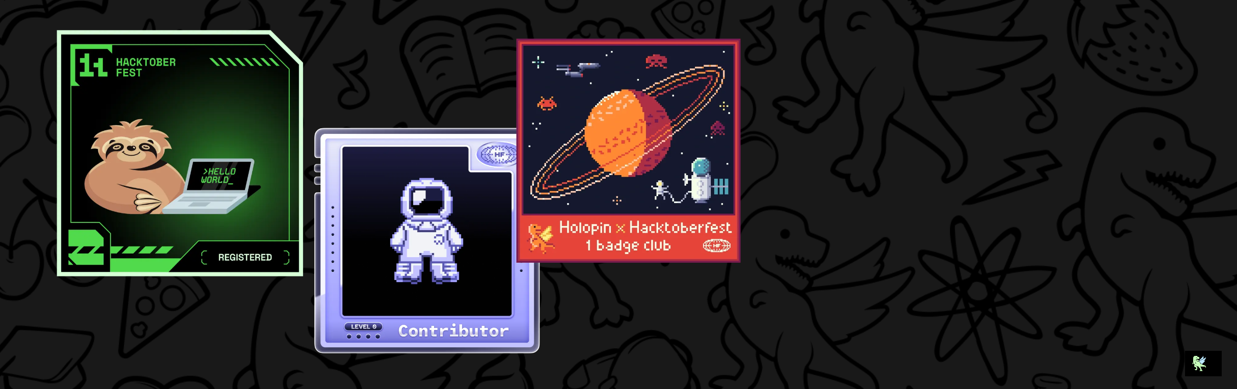 An image of @sarahpng's Holopin badges, which is a link to view their full Holopin profile