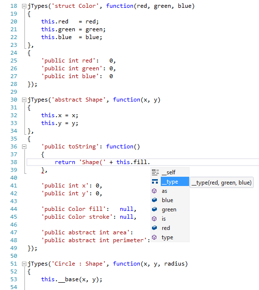 jTypes IntelliSense